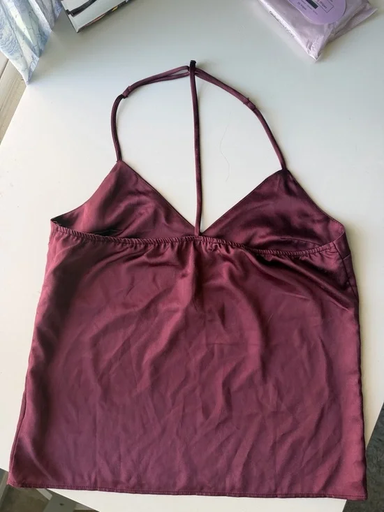Wine Satin Cami - Picture 4 of 6